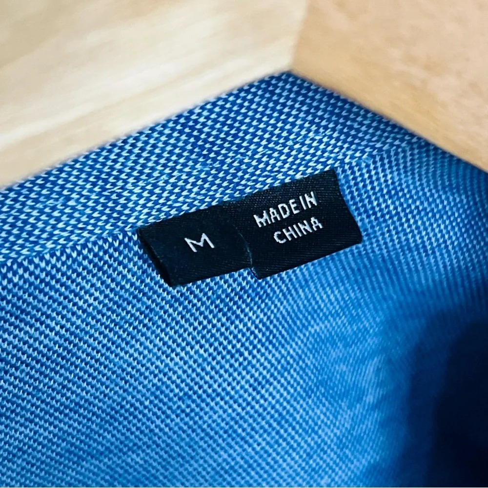 Hugo Boss Blue Linen Blend SS Button Up Shirt M - Picture 6 of 7